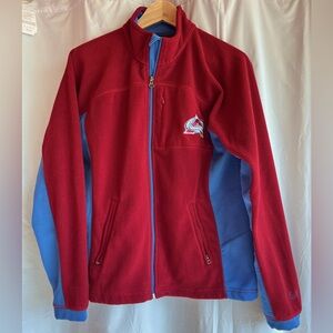 G-III Colorado Avalanche NHL Full Zip Fleece Jacket Hockey Burgundy Blue Med